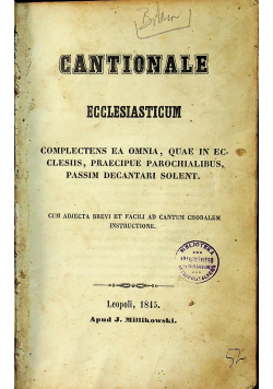 Cantionale ecclesiasticum 1845 r