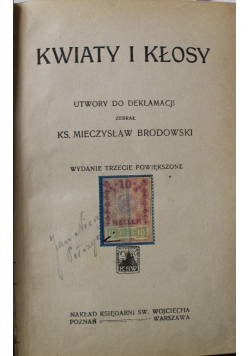 Kwiaty i kłosy utwory do deklamacji 1935 r
