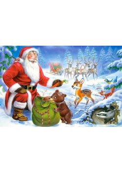 Puzzlowa kartka pocztowa Santa and The Bear