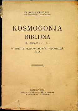Kosmogonja biblijna 1934 r.