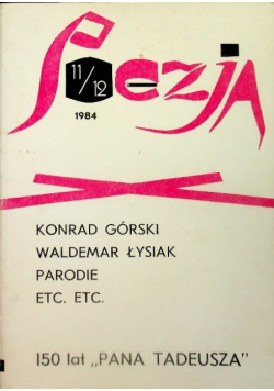 150 lat Pana Tadeusza Poezja Nr 11 - 12 / 84