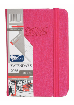 Kalendarz 2026 A7 tyg Rock różowy