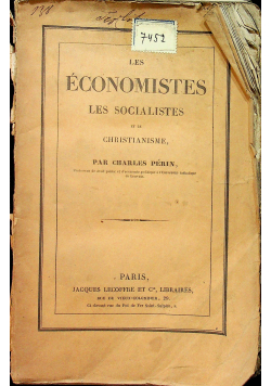 Les econimistes les socialistes et le Christianisme 1849 r