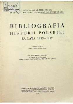 Bibliografia historii polskiej z lata 1935 - 1937