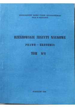 Rzeszowskie zeszyty naukowe tom VII