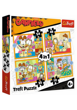 Puzzle 4w1 Garfield kocha lazanię 34673