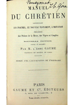 Manuel Du Chretien