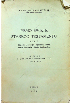 Pismo Święte Starego Testamentu Tom II 1938 r.