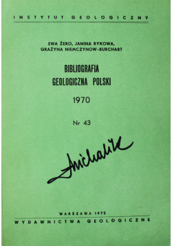 Bibliografia geologiczna polski 1970 Nr 43
