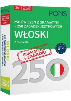 250 ćwiczeń / 250 zagadek gramatyka Włoski 2 w 1