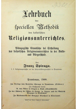 Lehrbuch der speciellen Methodik des katholischen Religionsunterrichtes 1900 r.