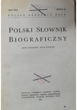 Polski słownik biograficzny tom XIX/4 zeszyt 83