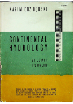 Continental Hydrology vol 1