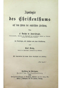 Apologie des Christentums 1889 r.