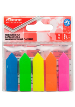 Zakładki indeksujące Office Products strzałka PP 12x45mm mix kolorów