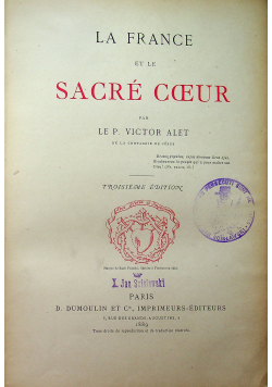 La france et le sacre coeur 1889 r