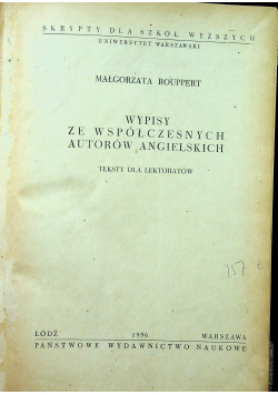 Wpisy ze współczesnych autorów angielskich