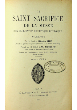 Le saint sacrifice de la messe 1894 r