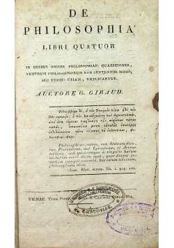 De philosophia 1825 r.