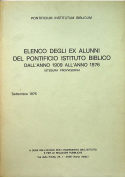 Elenco degli ex alunni del pontificio intituto biblico