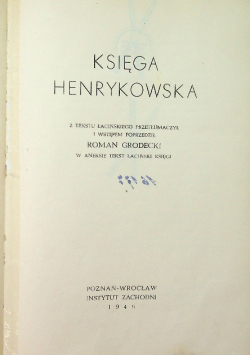 Księga henrykowska 1949 r.