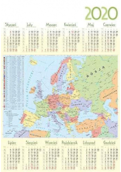 Kalendarz 2020 jednoplanszowy Europa