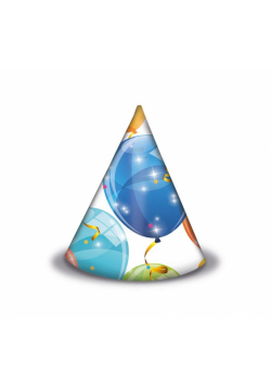 Czapeczki papierowe Sparkling Balloons 6szt