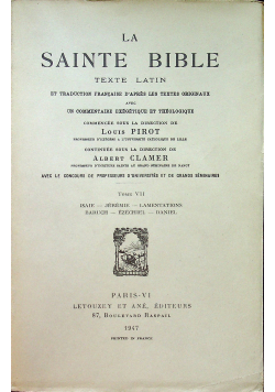 La Sainte Bible Tome VII 1947 r.