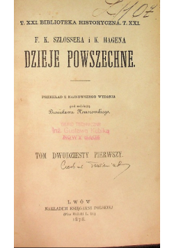 Dzieje powszechne Tom 21 Lwów 1873  r.