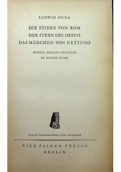 Die stiere von rom der stern des orsini das madchen von nettuno 1938 r