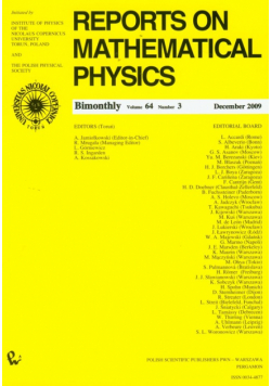 Reports on Mathematical Physics 64/3 2009