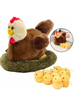 Kura pluszowa z kurczakami 10szt