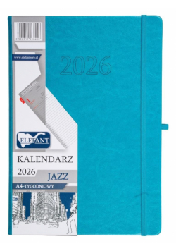 Kalendarz 2026 A4 tygodniowy Jazz turkusowy