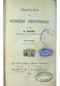 Tractatus de concilio provinciali 1862r