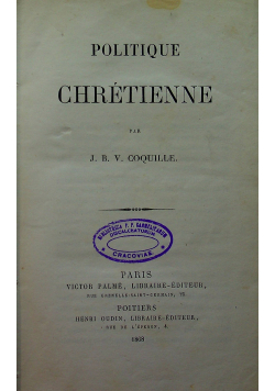 Politique chretienne 1868 r.