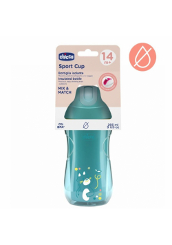 Kubek niekapek termicz ze słomką 266ml turkus 14m+