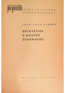 Rozważania o kwestii żydowskiej