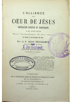 L'alliance du coeur de Jesus 1884