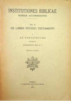 Institutiones Biblicae Scholis Accommodatae Vol II 1933 r