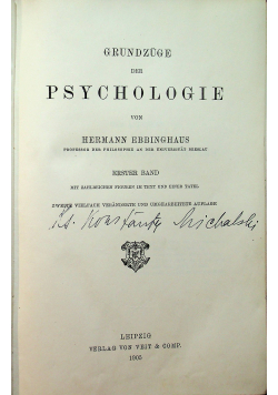 Grundzuge der Psychologie 1905r