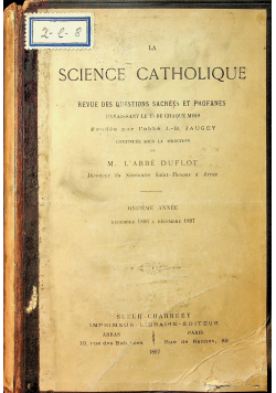 La science catholique  1897 r