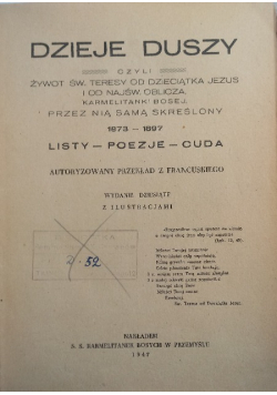 Dzieje duszy czyli żywot Świętej Teresy od Dzieciątka Jezus, 1947 r.