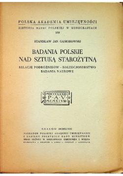 Badania Polskie nad sztuką starożytną 1948 r.