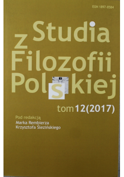 Studia z filozofii Polskiej Tom XII
