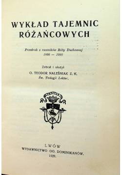 Wykład tajemnic różańcowych 1929 r.
