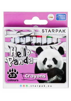 Kredki woskowe 12 kolorów Panda