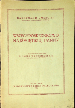 Wszechpośrednictwo Najświętszej Panny 1928 r