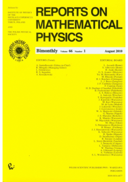 Reports on Mathematical Physics 66/1