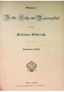 Reichs gesetz und regierungsblatt, 1849 r.