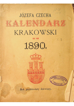 Kalendarz Krakowski na rok 1890